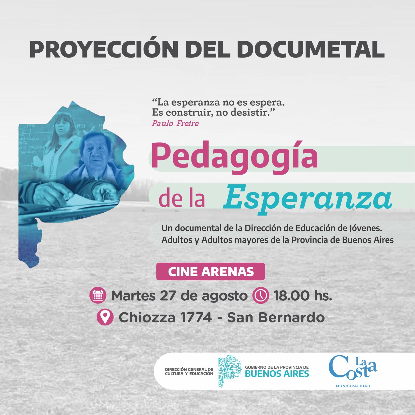 Se estrena el documental «Pedagogía de la esperanza» en San Bernardo