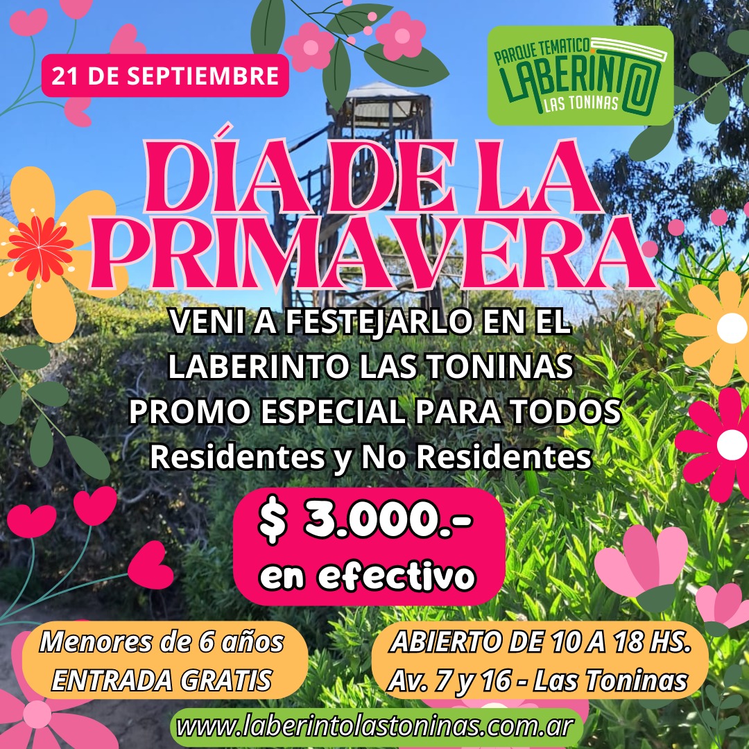 Laberinto Las Toninas festeja el Día de la Primavera con una promoción especial