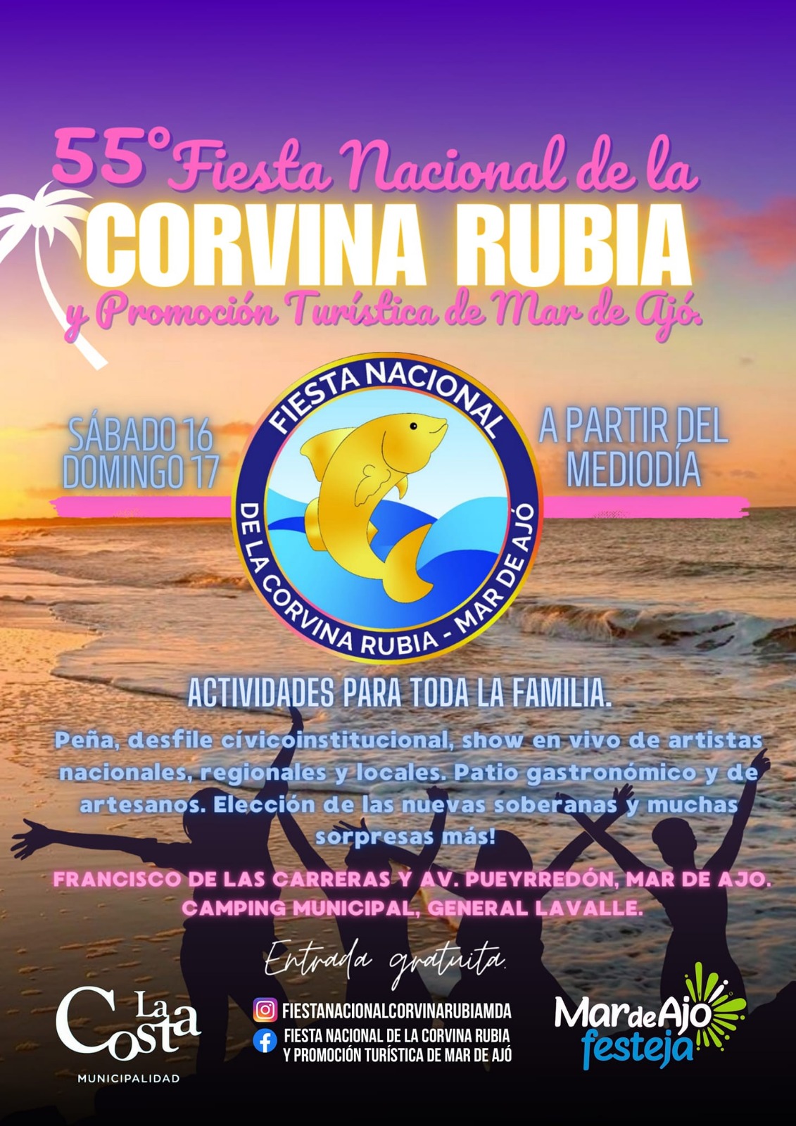 Este fin de semana llega la 55º edición de la Fiesta Nacional de a Corvina Rubia y Promoción Turística en Mar de Ajó