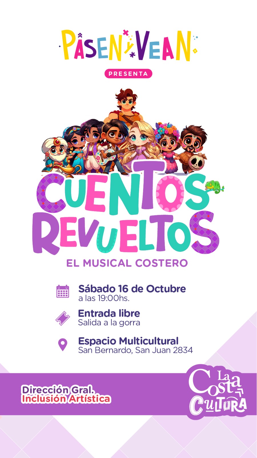 «Cuentos revueltos», el musical para toda la familia, llega al Multicultural de San Bernardo