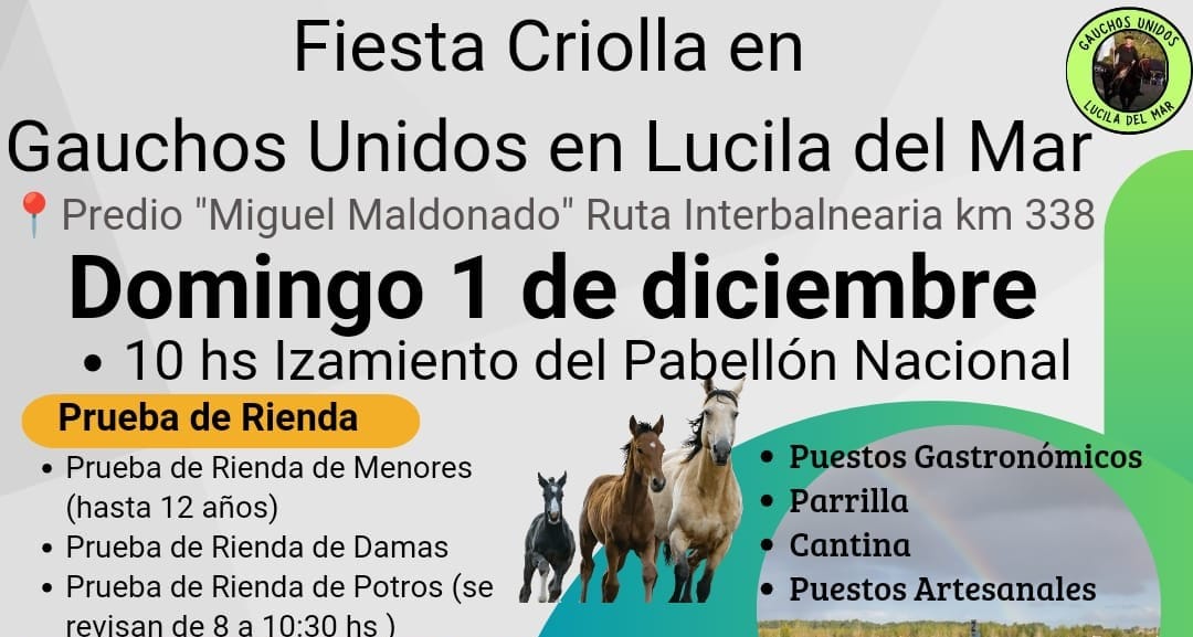 Se llevará a cabo una Fiesta Criolla en Lucila del Mar