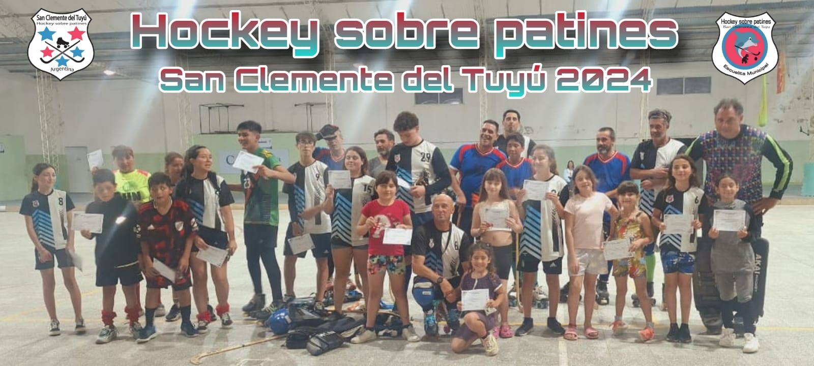 La Escuela Municipal de Hockey sobre Patines tuvo su jornada de cierre de año en San Clemente