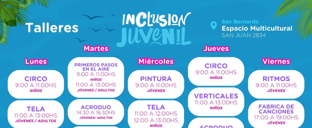 A partir de éste 23 de diciembre el Espacio Multicultural San Bernardo ofrece talleres gratuitos para todas las edades