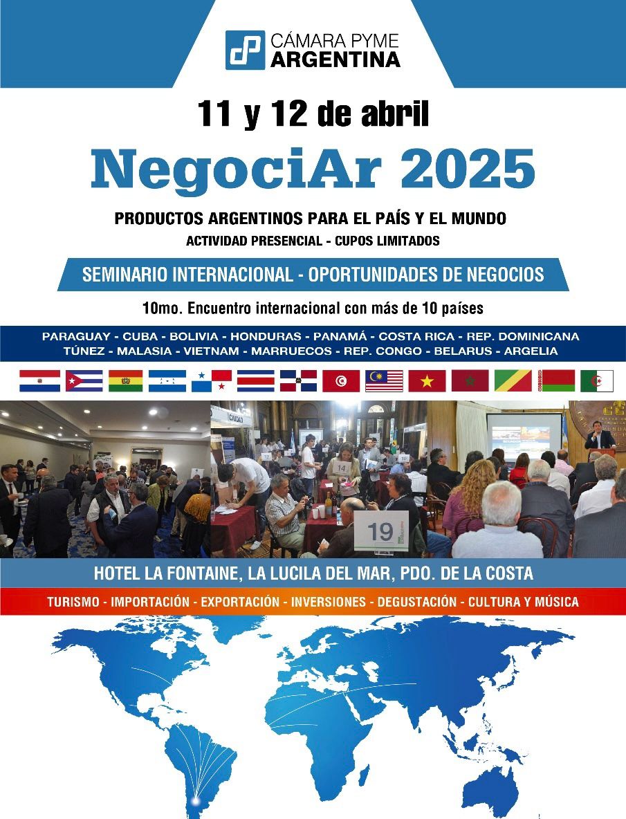 La Costa será sede de una nueva edición de NegociAr, el encuentro nacional de pymes y comercio exterior